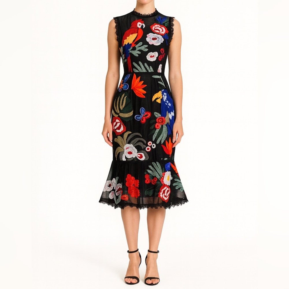 Colorful Tropical Dress Medium The Dilaka - Picture 2 of 12